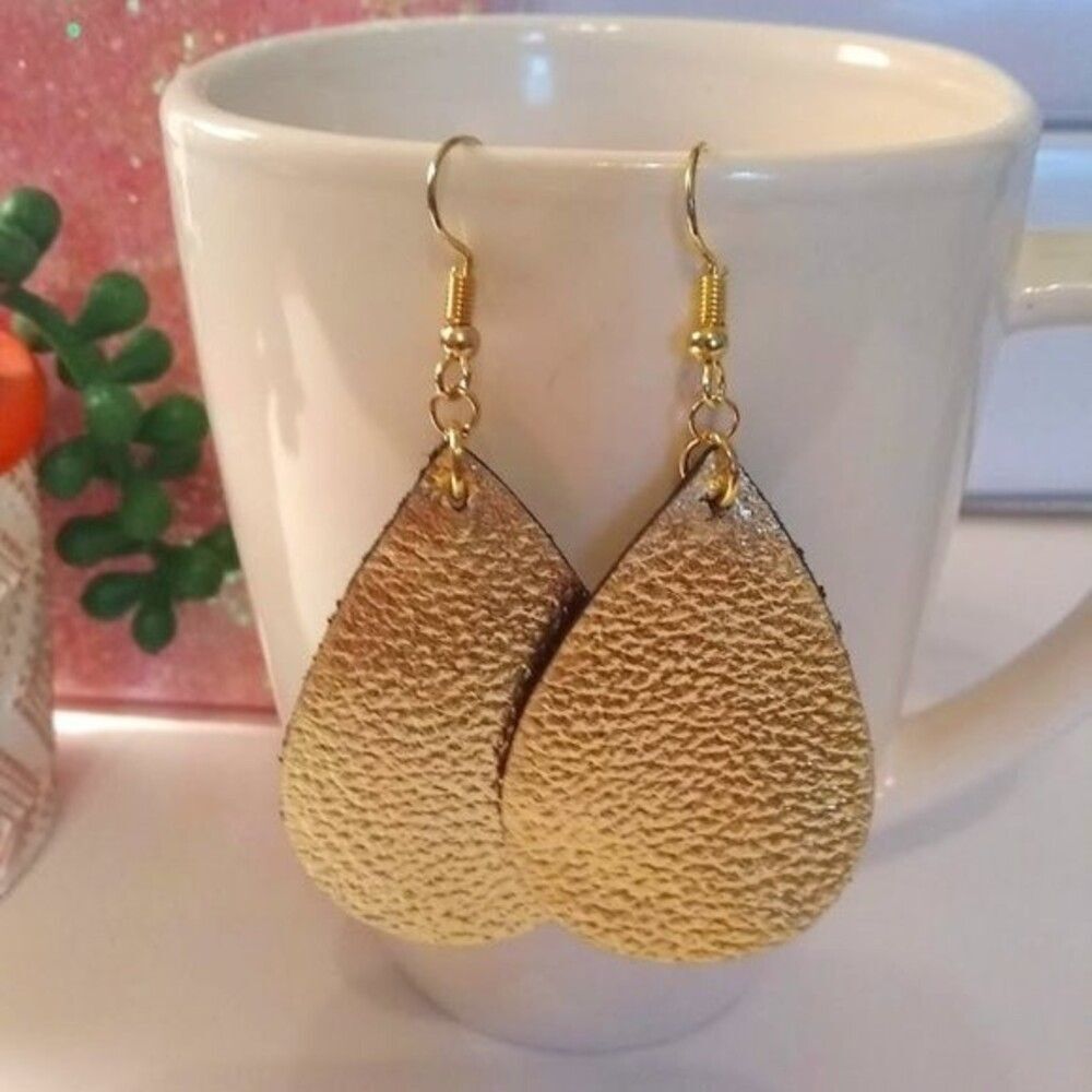 Golden Sparkle Teardrop Earrings